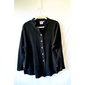 M Square Neetu Malik art to wear black button down cardigan jacket sweater OS